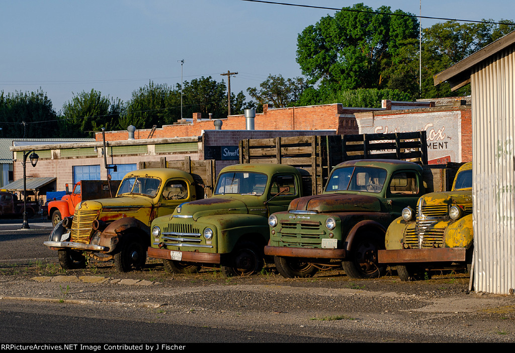 Vintage trucks in the early morning